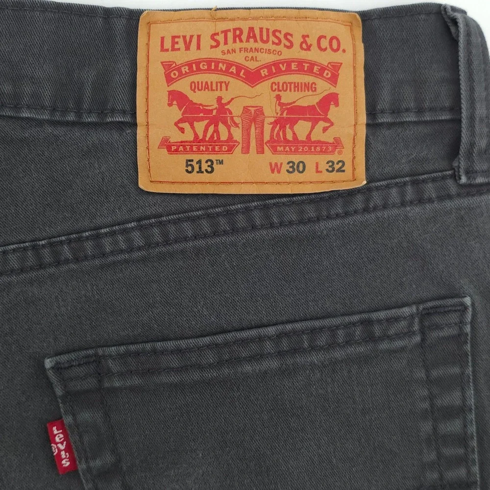 Levis 513 Mens Slim Straight Jeans 30x32 Gray 08513-0947 Stretch Denim